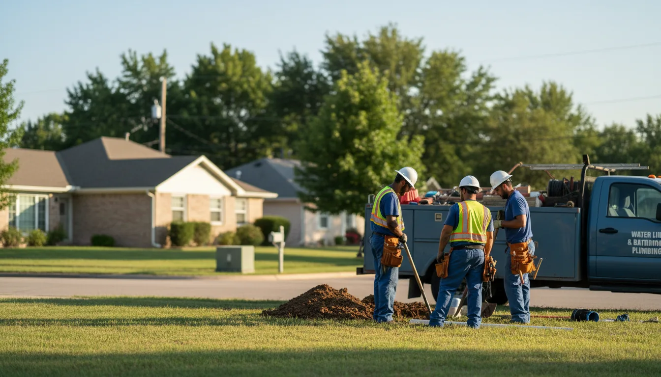 Residential water line and bathroom plumbing service in Westmoreland, KS